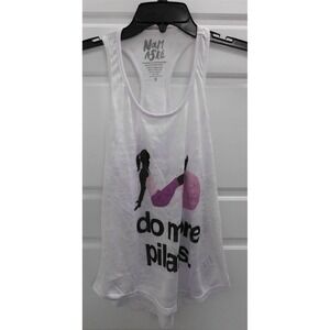 New Namaste White Athletic Cut Tank T-shirt sz M‎